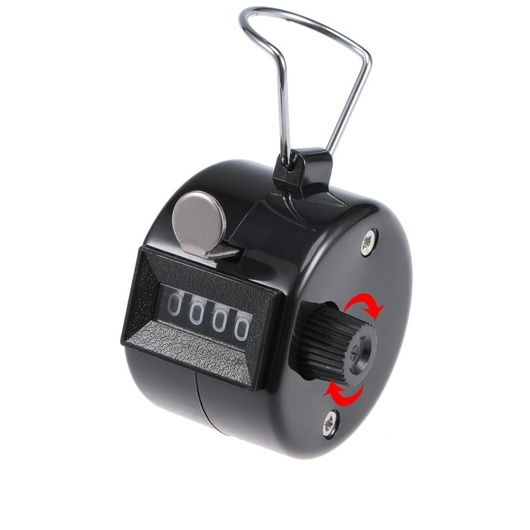 Unique Bargains Hand Tally Counter 4 Digit Tally Counter Mechanical Palm Click Counter Black