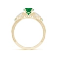 thumbnail image 2 of Angara Natural 0.75 Ct. Emerald with Diamond Vintage Inspired Ring in 14K Yellow Gold for Women (Ring Size: 11.5), 2 of 10