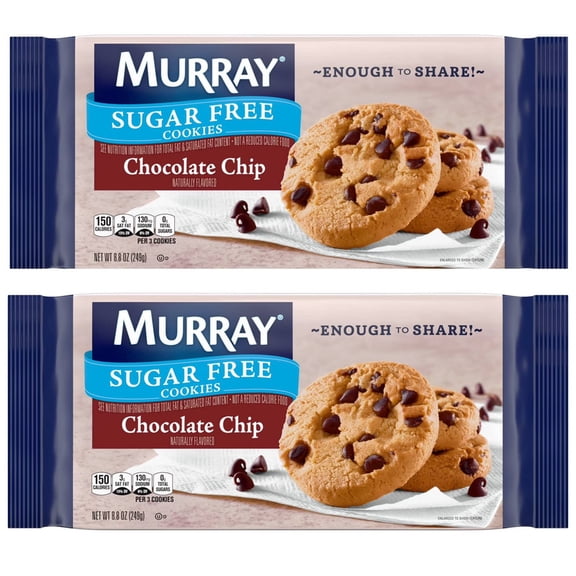 2PACK Murray Sugar Free Chocolate Chip Cookies, Share Pack 8.8 oz