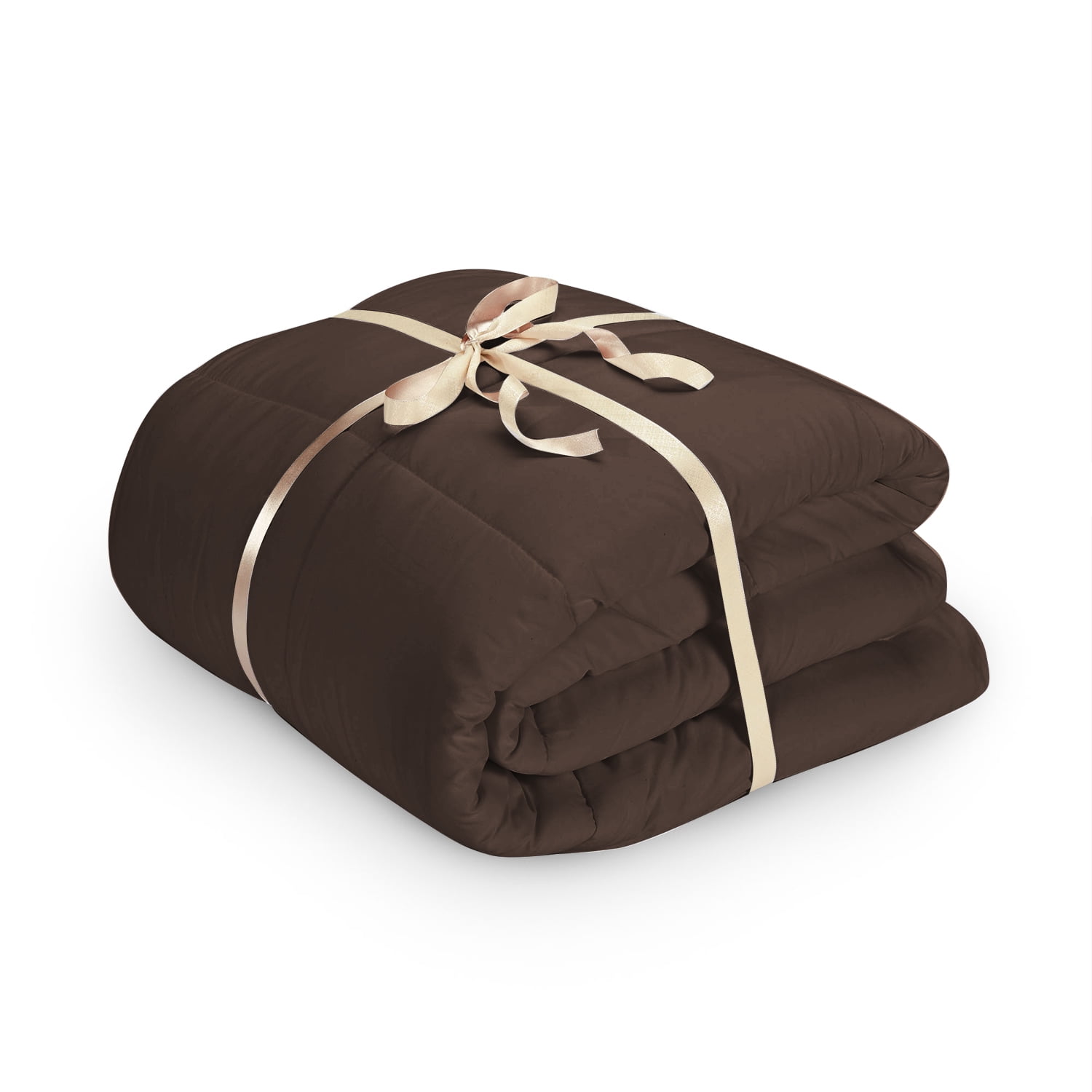 Clara Clark All Season Down Alternative Comforter, King, Brown, Luxury Soft Duvet Insert