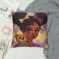 thumbnail image 2 of Nawypu Kids Throw Pillow Covers , Pink Pillow Covers African Girls Throw Pillow Covers Cute Girls Kids Pillowcase Decor Beautiful Cushion Cover for Livingroom Sofa Outdoor Couch, 2 of 5