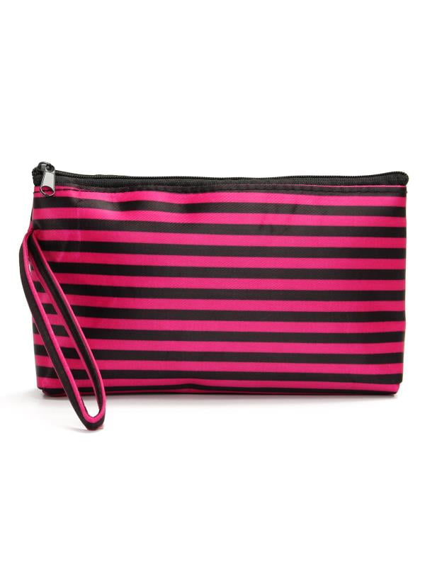 Linen Solid Blackest Black Womens Mens Zip Canvas Coin Purse Pouch Wallet Make Up Cellphone Bag with Strap