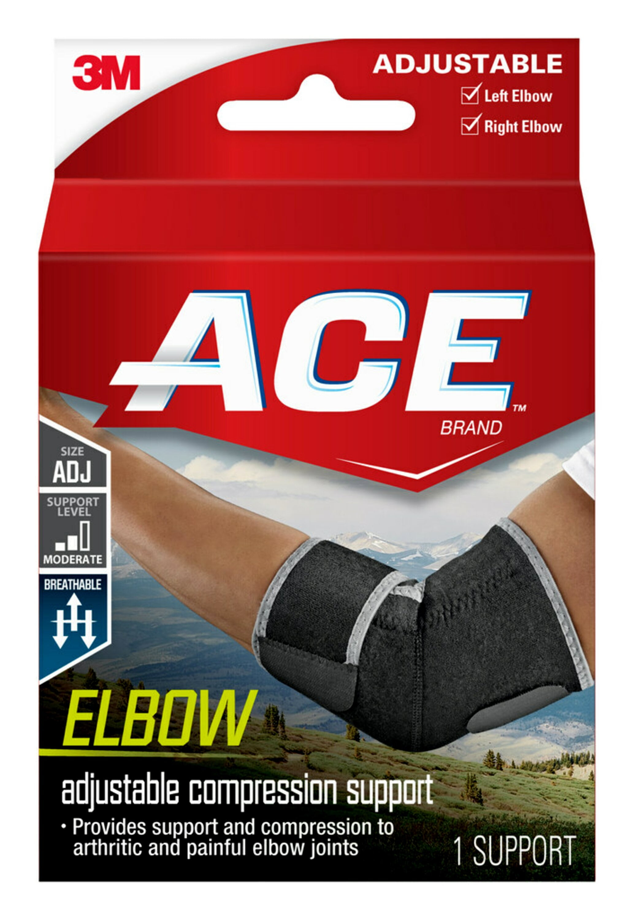 ACE Brand Neoprene Elbow Support, Adjustable Brace, One Size Walmart