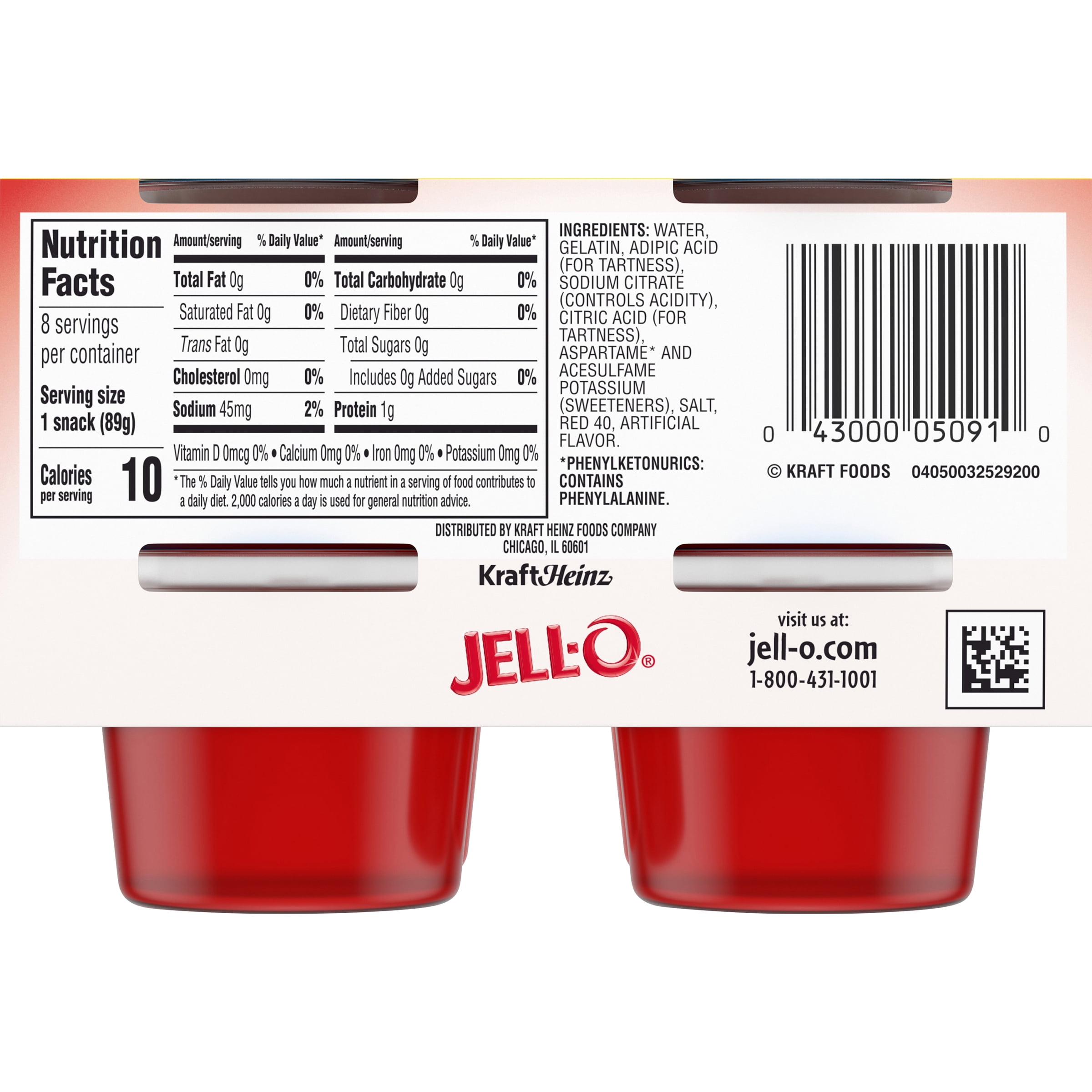 Jello Sugar Free Jello Cup Nutrition NutritionWalls