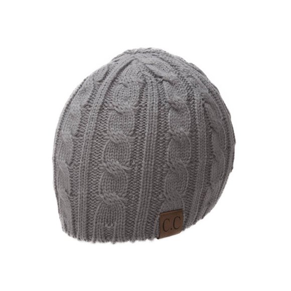 Bonnet Épais Tricoté Sans Manches - Gris Naturel