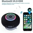 thumbnail image 3 of Altavoz Bluetooth para ducha, radio Bluetooth para ducha IPX7 con radio FM totalmente impermeable, altavoz manos libres, potente ventosa para golf, playa, S, 3 of 4