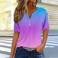 thumbnail image 4 of mfyjkho Tops De Tallas Grandes, Camiseta Holgada Con Cuello En V Y Botones Para Mujer, Sin Posicionamiento Tops Para Mujer S, 4 of 6