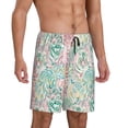 thumbnail image 2 of Balery Watercolor Tiger Pantalones cortos de pijama de punto de algodón para hombre con cinturilla y bolsillos-3X-Large, 2 of 6