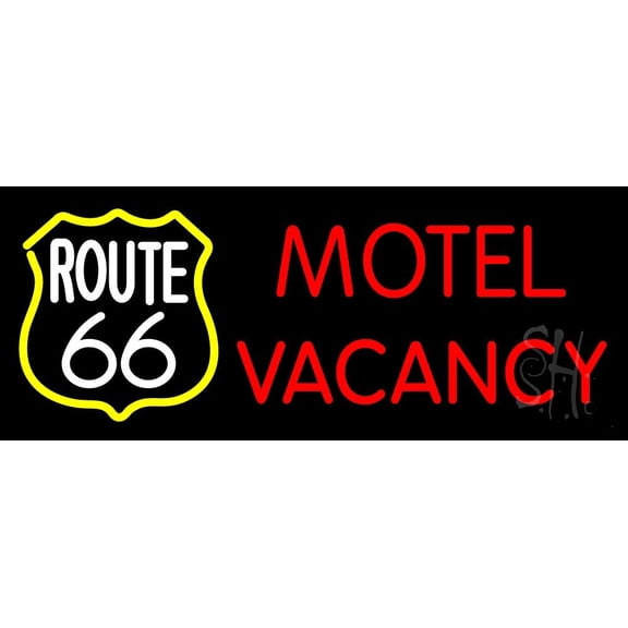 Block Motel Vacancy LED Neon Sign 10 x 24 - inches, Black Square Cut Acrylic Backing, with Dimmer - Bright and Premium built indoor LED Neon Sign for Defence Force.