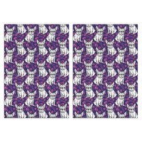 2 Pcs Funny Kitchen Towels,Purple French Bulldog Microfiber Dish Towels,Kitchen Tea Towels,Kitchen Towel Set (18" X 26")