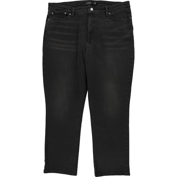 Ralph Lauren Womens Comfort Stretch Straight Leg Jeans, Black, 14