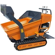 1100Lbs Track Dumper Self Loading Cart Track Barrow 208cc 6.5HP Gas Engine for Material Hauler, Garden Dump Cart, Landscaping, Farm and Construction, US Stock