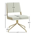 thumbnail image 3 of SAFAVIEH Couture Emmeline Boucle Mid Back Swivel Office Chair, Ivory/Gold, 3 of 7