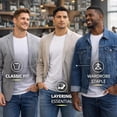 thumbnail image 3 of SOCKS'NBULK 3 Pack Men's Solid Colors Cotton T-Shirts Short Sleeve Lightweight Tees, Bulk (Medium, White, m), 3 of 7