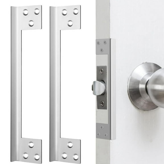 2 Pcs Door Latch Guard Plate Outswing Angle Latch Protector 7Inch