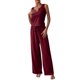thumbnail image 1 of Blusa sin mangas con cuello en V informal para mujer a la moda + Pantalones largos Conjuntos sólidos de verano Wmkox8yi  bvn548, 1 of 9