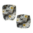 thumbnail image 4 of SCRAWLGOD Removable Office Chair Covers Comfortable Non-Slip Swivel Chair Cover Universal Anti-Dust Computer Desk Chair Seat Covers, 2 Pieces, Marble Print Sunflower Love Butterfly Gray, 4 of 7