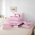 thumbnail image 6 of Homewish Initial Alphabet D Girl 7pcs Bedding Comforter Set,Animal Leopard Cheetah Print Queen Bedding Sets Super Cozy,Kawaii Pink Bowtie Queen Sheet Sets,Super Cozy Room Decor,Reversible, 6 of 8