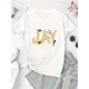 thumbnail image 2 of Stylish Black Women's T-Shirt with "JAY!" Letter Print - Casual Short Sleeve, Comfortable Summer Top, Polyester Blend, Machine Washable, Round Neck, All-Season Wear, Ladies T Shirts, 2 of 6