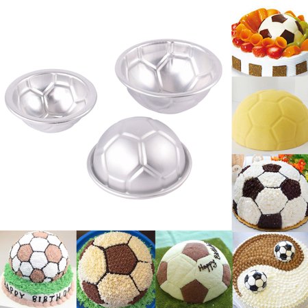 - Meigar 6Pcs Set Aluminum Metal Sphere Ball Football 3 Size DIY Cake Pan Bakeware Mold