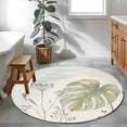 thumbnail image 4 of Area Rug 36in, Watercolors Green Palm Leaves Floor Carpet Living Room Rug, Summer Tropical Plants Non-Slip Welcome Mat Indoor Rugs for Bedroom Dining Room, 4 of 9