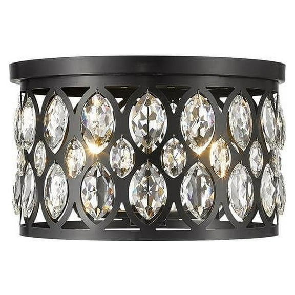 4 Light Flush Mount In Metropolitan Style 15.75 Inches Wide By 9.75 Inches High-Matte Black Finish Z-Lite 6010F15mb