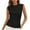 Black, variant on Aobny Cotton Going Out Casual Women's Tank Tops Basic Green Tops Ribbed Crew Neck Muscle Tees for Teen