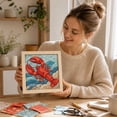 thumbnail image 5 of No-Sew Kinusaiga Fabric Art Kit, DIY Relaxing Handmade Art Project for Adults, Textile Craft Wall Decor Craft, Halloween Christmas Fall Gifts,Lobster, 5 of 6