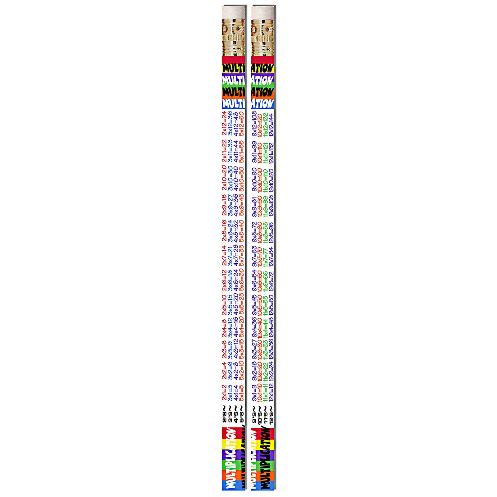Musgrave Pencil Company Multiplication Tables Motivational Pencils, 12 Per Pack, 12 Packs