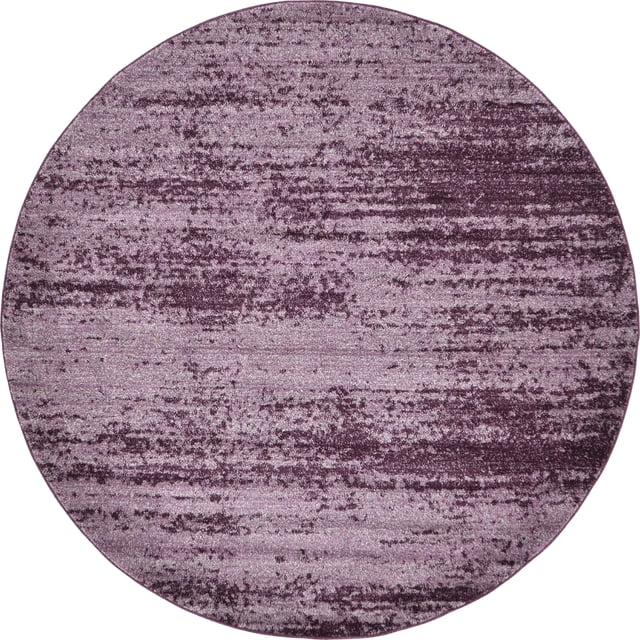 Unique Loom Tapis Rond de Transition Contemporain de la Collection Del Mar, 6 Pieds, Violet/aubergine Violet