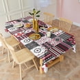 thumbnail image 2 of Red Ethnic Geometric Patchwork Pattern Rectangle Tablecloth 60"x102",Waterproof Polyester Rectangle Table Cloth, Wipeable Spillproof Polyester Tablecloth for Dining, Camping, Indoor and Outdoor, 2 of 6