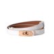 thumbnail image 1 of Cinturón ajustado de piel Ovekaut para mujer, color blanco/dorado, ajustable, 1 of 6
