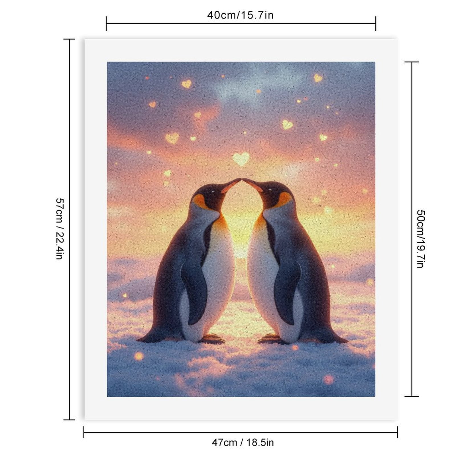Paint by Numbers Kit for Adults, Penguins Sunset Love Hearts Snow Paint by Numbers, Easy Paint by Numbers Kit for Adults Beginner, DIY Adult Paint by Number Kits on Canvas, Home Decor
