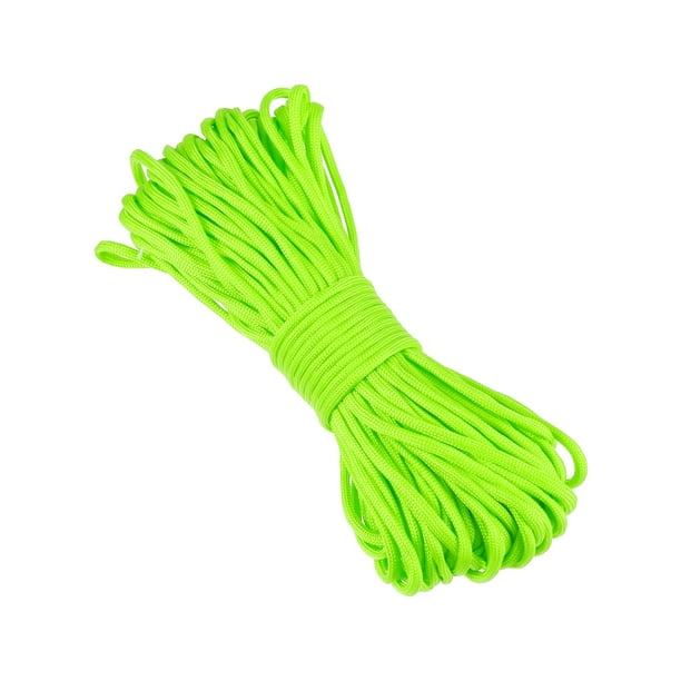 Cuerda de tienda, cuerdas de guylines para camping al aire libre, cuerda paracord de 7 núcleos de 4 mm de 31 m, cuerda de seguridad para senderismo, mochilero y equipo de supervivencia, verde