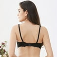 thumbnail image 2 of Varsbaby Lace Unlined Balconette Demi-Cup Bra Thongs Garter Belt and Stockings for Women, 2 of 6