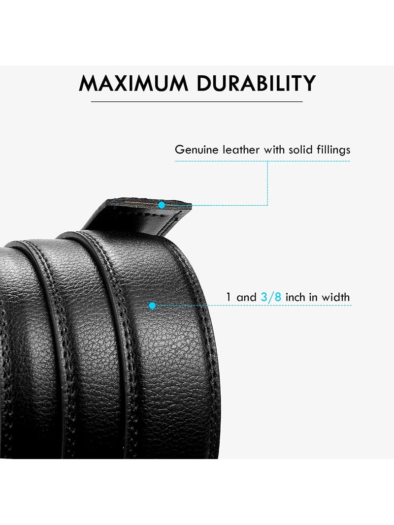 BOSTANTEN Mens Belt Leather Ratchet Dress Belt with Sliding Adjustable  Buckle, Trim to Fit - Walmart.com