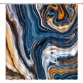 thumbnail image 1 of Marble Shower Curtain Abstract Orange Blue Marble Texture Background Pattern Luxury Graphic Print Fabric Decor Set to Your Bathroom Includes Hooks (70"x70), 1 of 1