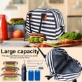 thumbnail image 6 of Insulated Lunch Bags for Women Men with Adjustable Shoulder Strap,AILKIN Large Lunch Box Tote Leakproof Cooler Reusable Thermal Lunch Bags for Women,Adults,School,Work,Office,Picnic,Stripe, 6 of 7