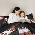 thumbnail image 5 of Manfei Letter A Monogrammed Bedding Comforter Set,Rugby Game Twin Comforter Sets,Brown Black Bedding Set For Boy,Microfiber Room Decorative Reversible,2pcs, 5 of 8