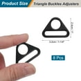 thumbnail image 2 of Uxcell 8 Pcs 1 1/4 inch Triangle Buckles Adjuster Triangle D Rings Strap for Purse Straps Keychain Lanyard Black, 2 of 6