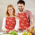 thumbnail image 3 of Red Christmas Text and Snowflake Apron-Garden Aprons for Women with Pockets-Cotton Linen Waterproof Kitchen Cooking Gardening Aprons Adjustable for Kitchen,Cooking,BBQ and Salon 32"x27", 3 of 7