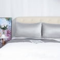 thumbnail image 2 of PiccoCasa 2 Pack Soft Silky Satin Envelope Pillowcases, Queen Light Gray, 2 of 8
