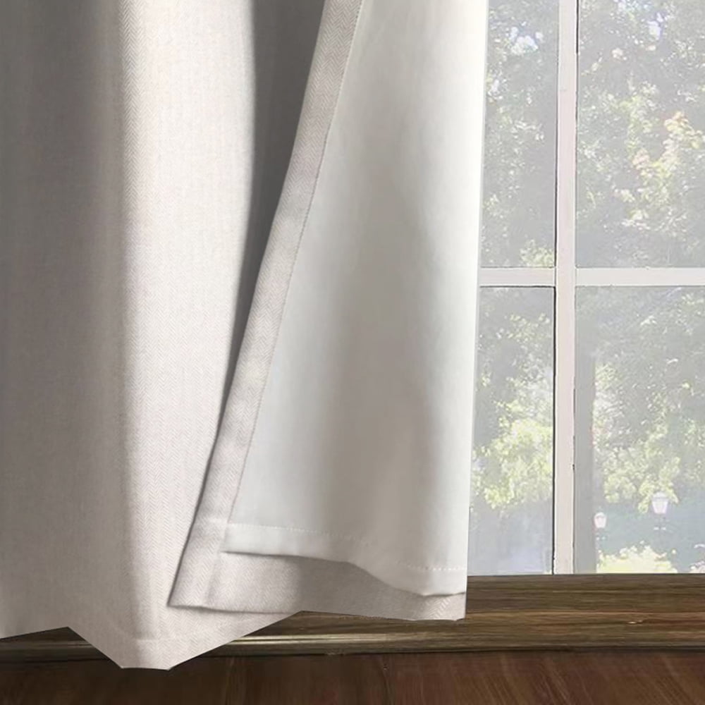 Better Homes & Gardens Solid Herringbone Blackout Curtain Panel, 1 Panel, Off-White, 50" W x 95” L