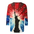 thumbnail image 5 of Summer Clean Plus Size Tee Shirts For Women Round Neck 3/4 Length Sleeve Tops Classic Independence Day Patriotic Tee Shirts Loose Fit Tunic Blouses Office Work Clothes 2025, 5 of 5
