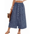 thumbnail image 3 of Women'S Slit Split Long Skirts High Waisted Summer Maxi Skirts Blue XXL, 3 of 9