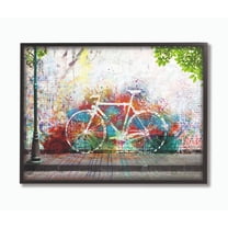 The Kids Room by Stupell Colorful Bicycle Rainbow Sidewalk Modern Painting Framed Wall Art by Young and Proven