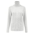 thumbnail image 2 of Vedolay Sweaters for Women Trendy Women's Fall Striped Oversized 2023 Pullovers Sweaters Casual Knit Tops,White S, 2 of 4