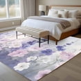 thumbnail image 5 of Spring Flower Area&nbsp;Rug 5x8ft White Purple Lavender Floral Garden Watercolor Non-Slip&nbsp;Washable Square&nbsp;Rugs Soft Felt Indoor Floor Mat for Bedroom Kitchen Living Room Bathroom, 5 of 9