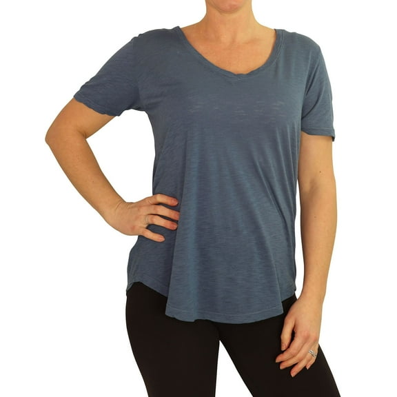 P.J. Salvage Womens Solid Rounded Hem Pajama Sleep T-shirt, Blue, Small