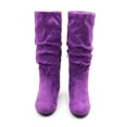 thumbnail image 4 of GJPBGK Women’s Boots Knee High Slouch Boots with Side Zipper Comfortable Pull-On Suede Flat Fall & Winter Fashion Boots, 4 of 8